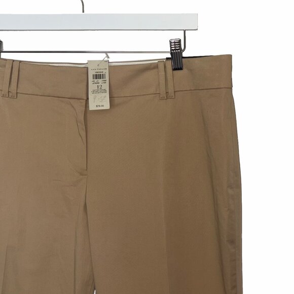 Ann Taylor Tan Modern Fit Cropped Leg Pants - Size 12 - New with Tags - Picture 1 of 5